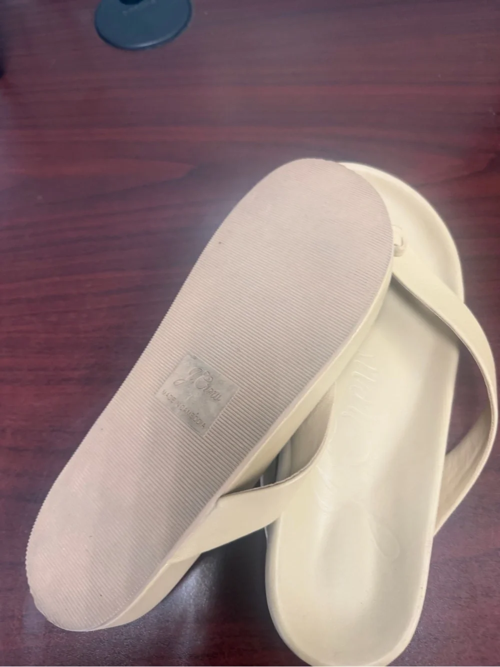 J. Crew Neutral Tan Slip-On Thong Sandals - Picture 2 of 2